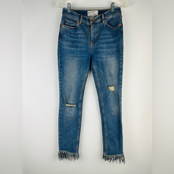 Free People Great Heights Skinny Jeans Frayed Hem - Picture 2 of 7